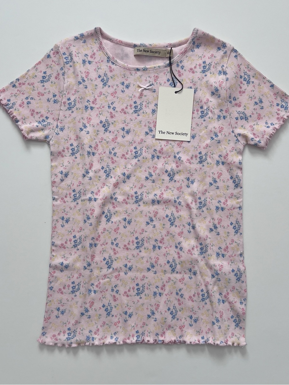 The New Society Pink Floral Ribbed Tee